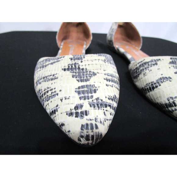 Jeffrey Campbell Beige Snake Print Leather Open Side Point Toe Flats Women 9 - Picture 5 of 11